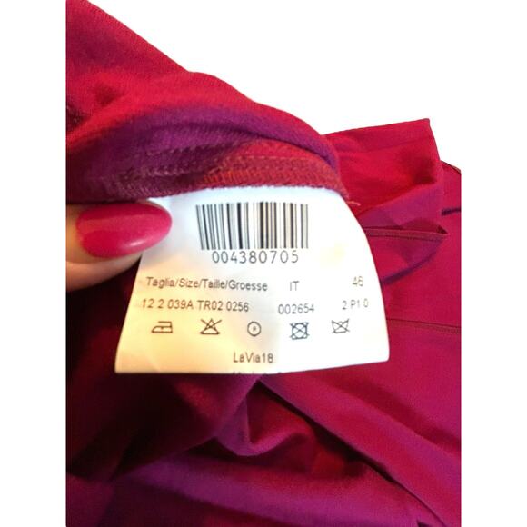 LaVia 18 Cranberry Knit Fit and Flare Dress - Size 46 EU - US 16 - Picture 9 of 13